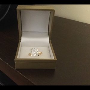 14K YG ring with Diamonelle stone Size 7.0